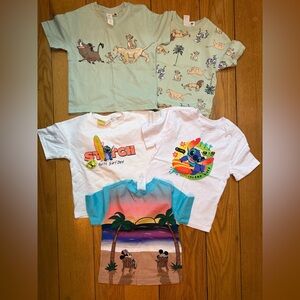 Disney Kids Short Sleeve Tees - Green, White, Blue